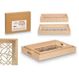 SET 2 BANDEJAS RECT FLOR