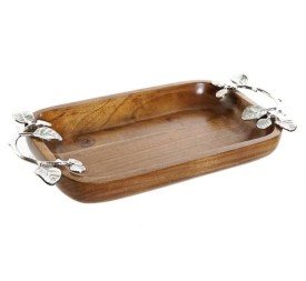 BANDEJA ACACIA ALUMINIO 36X18X3 HOJAS