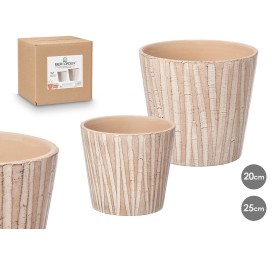 SET 2 MACETAS CONICAS EFECTO TRONCO 20 25CM