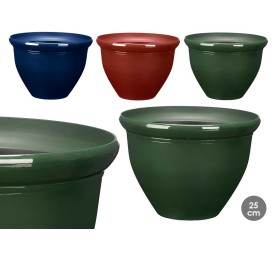 MACETA REDONDA 25CM SURT 3 COL PLASTICO