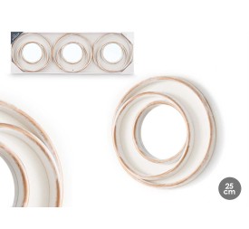 SET 3 ESPEJOS AROS BLANCO DORADO