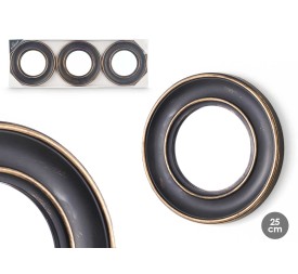 SET 3 ESPEJOS REDONDO NEGRO DORADO