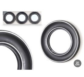 SET 3 ESPEJOS REDONDO NEGRO PLATEADO