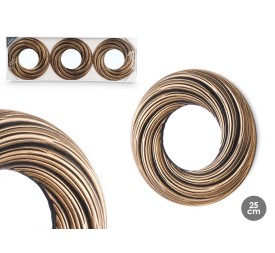 SET 3 ESPEJOS REDONDO ONDAS NEGRO DORADO