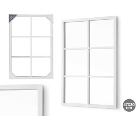 ESPEJO RECTANGULAR 6 CUADRADOS BLANCO