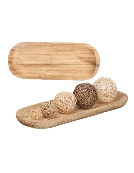 CENTRO DECOR MADERA QUEMADA OVALADA GRD