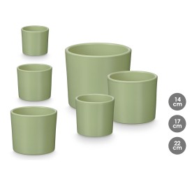 SET 3 MACETAS CILINDRO 14 17 22CM MENTA MATE