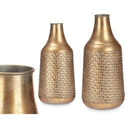 JARRON RELIEVE CONICO ORO ENVEJECIDO