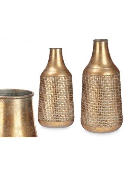 JARRON RELIEVE CONICO ORO ENVEJECIDO