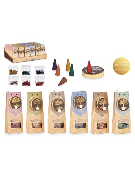 30 CONOS INCIENSOS SOPORTE MADERA SURT 6