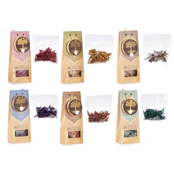 30 CONOS INCIENSOS SOPORTE MADERA SURT 6