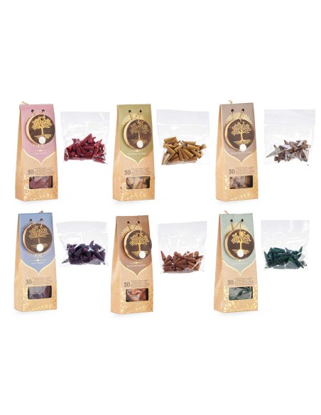 30 CONOS INCIENSOS SOPORTE MADERA SURT 6