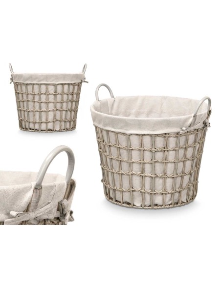 CESTO REDONDO ASAS BAJO GRIS