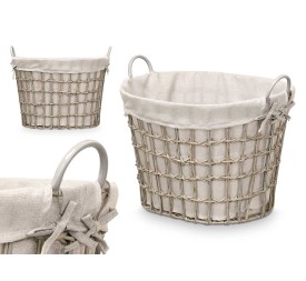 CESTO OVALADO ASAS BAJO GRIS