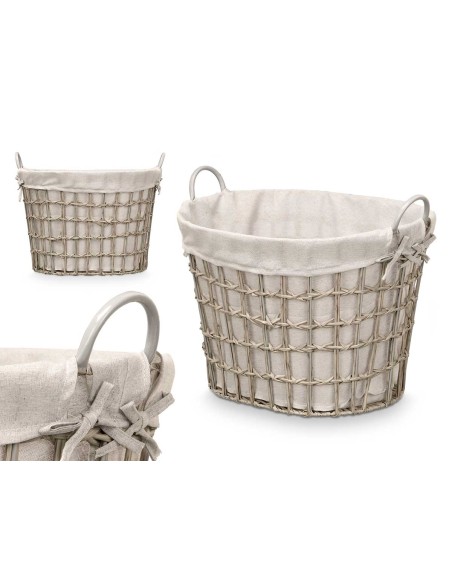 CESTO OVALADO ASAS BAJO GRIS