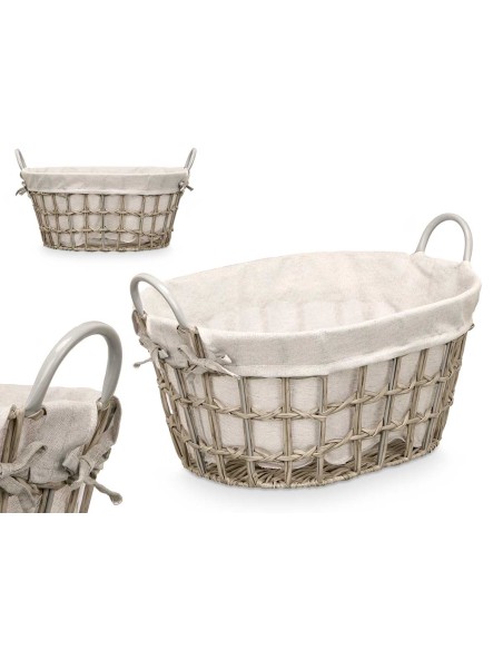 CESTO OVALADO ASAS GRIS PEQ