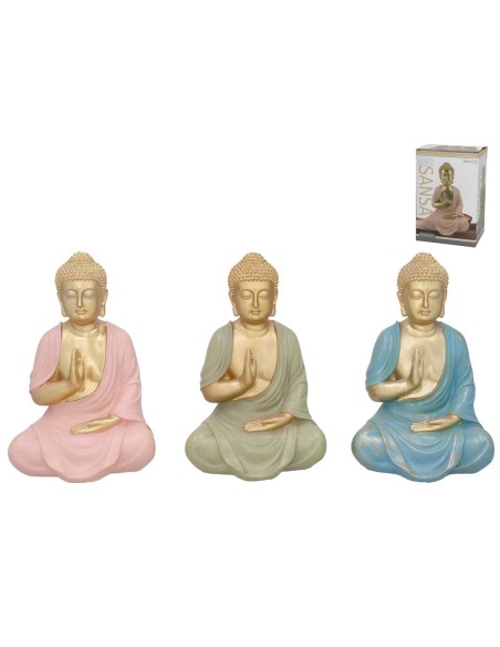 FIGURA BUDA SANSA 15,5X13X23,5 CM RESINA