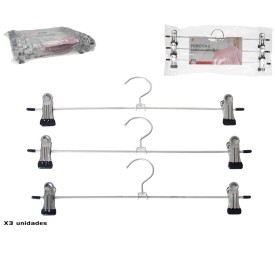 SET 3 PERCHAS FALDA C/PINZAS METAL