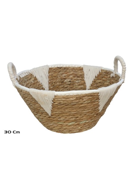 CESTA REDONDA CON ASAS LIBIA 30X15CM