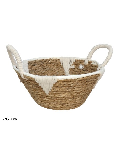 CESTA REDONDA CON ASAS LIBIA 26X13CM