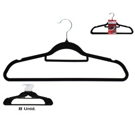 SET 8 PERCHAS FOLCADAS 45X23X0,4 CM NEGRO