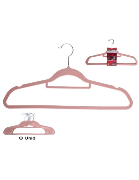 SET 8 PERCHAS FOLCADAS 45X23X0,4 CM ROSA