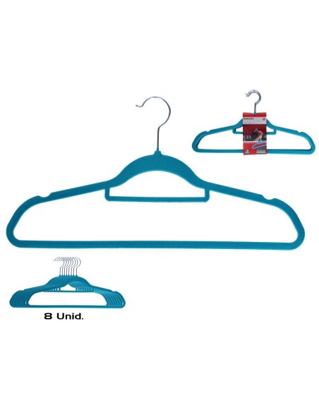 SET 8 PERCHAS FOLCADAS 45X23X0,4 CM AZUL