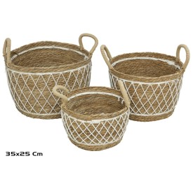 SET 3 CESTOS CON ASAS HEBE 35X25CM