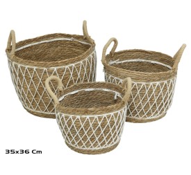 SET 3 CESTOS CON ASAS HEBE 35X36CM