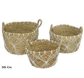 SET 3 CESTOS CON ASAS DEMETER 35X23CM