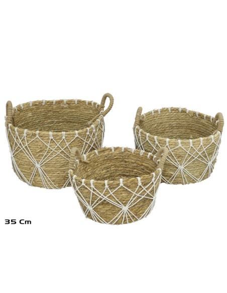 SET 3 CESTOS CON ASAS DEMETER 35X23CM