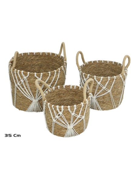 SET 3 CESTOS CON ASAS DEMETER 35X36CM