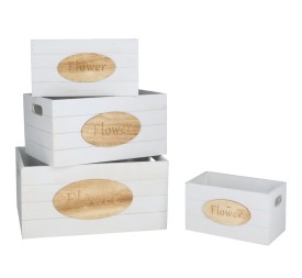SET 4 CAJAS  SWEET HOME 36X26X18 BLANCA