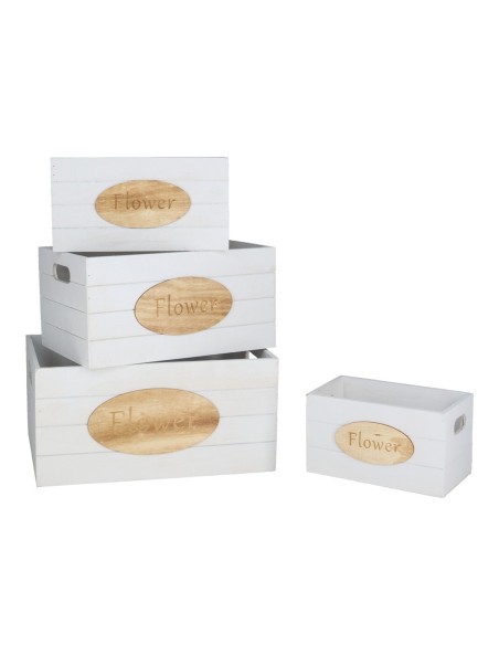 SET 4 CAJAS  SWEET HOME 36X26X18 BLANCA