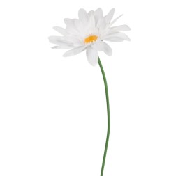 GERBERA BLANCA CON TALLO DE POLIESTER D65 H150