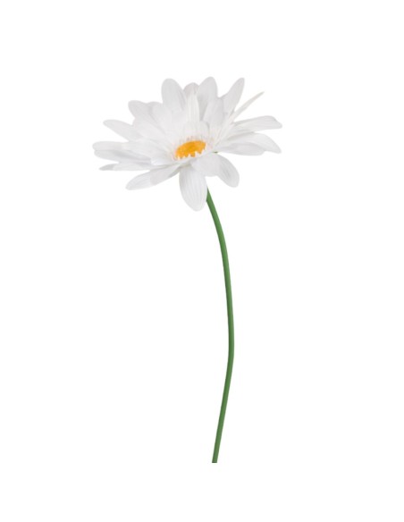 GERBERA BLANCA CON TALLO DE POLIESTER D65 H150