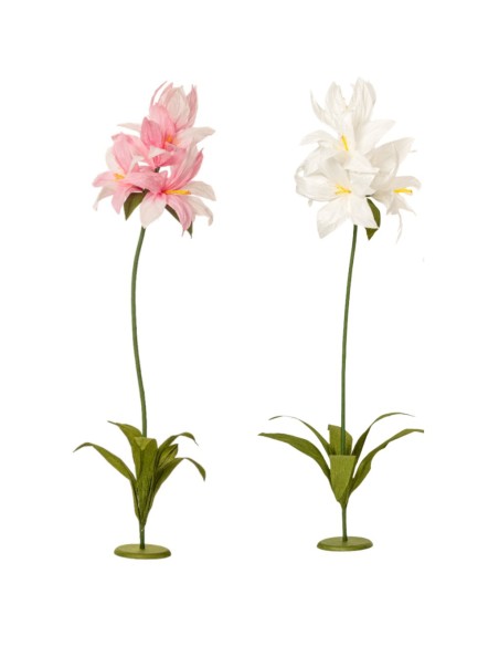 LIRIO CON PIE PAPEL 2 MIX COL H173 D40