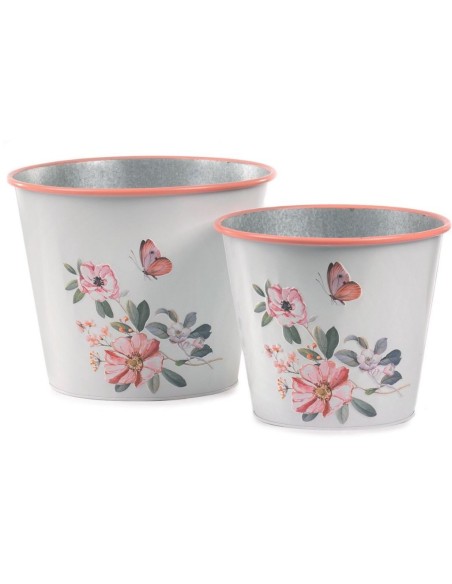 SET 2 MACETEROS METAL .D.22.5 H19 GR.D.27.5 H22