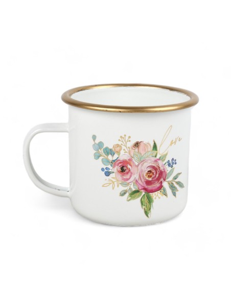 TAZA DE HOJALATA D10.5 H9 DISEÑOS FLORALES