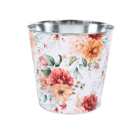 CUBO METAL DISEÑO FLORAL D.13H11,5