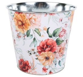 CUBO METAL DISEÑO FLORAL  D.23H21