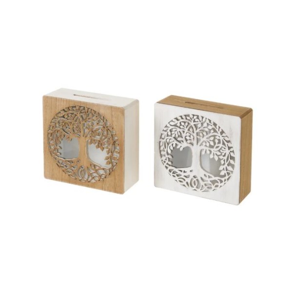 HUCHA 2/C MDF-CRISTAL 18 X 7 X 18 CM (9919)