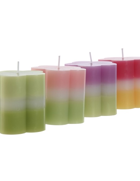 VELA CERA 7X7X7 240 GR. FLOR 4 SURT.