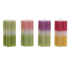 VELA CERA 7X7X14 470 GR. FLOR MULTICOLOR