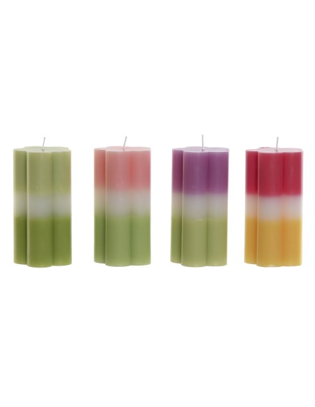 VELA CERA 7X7X14 470 GR. FLOR MULTICOLOR