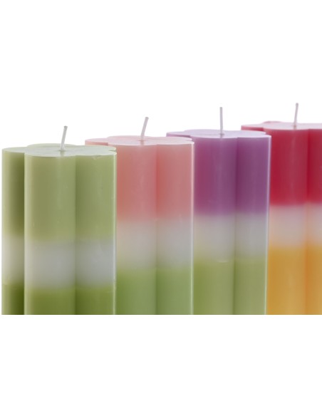 VELA CERA 7X7X14 470 GR. FLOR MULTICOLOR