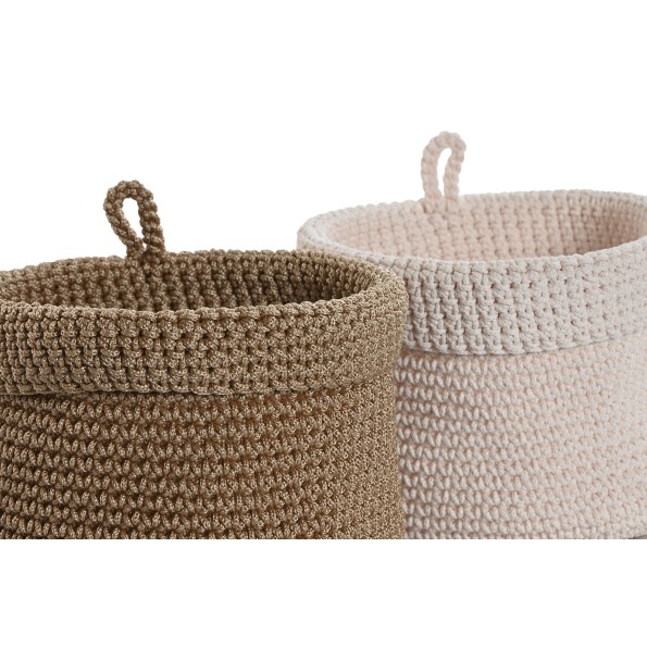 CESTA SET 3 PP 14X14X13 CROCHET 2 SURT.