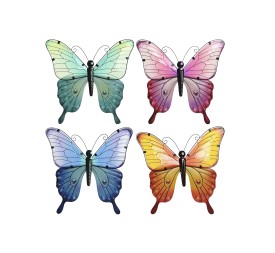 DECORACION PARED METAL 30X1,5X30 MARIPOSA 4 SURT.