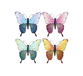DECORACION PARED METAL 46X1,5X46 MARIPOSA 4 SURT.