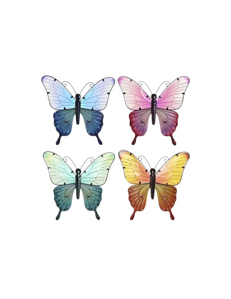 DECORACION PARED METAL 46X1,5X46 MARIPOSA 4 SURT.